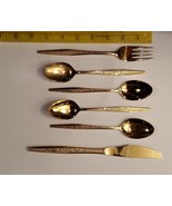 6 pieces Vtg Carlyle Silver Golden Bouquet Gold Electroplate Used - £7.10 GBP