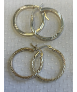 Sterling Silver Earring Lot 5.61g Fine Jewelry Hinged Hoop Pierced Dangle - £23.66 GBP
