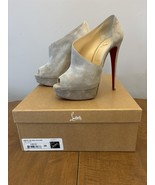 Christian Louboutin Verita 150  Veau Velours Taupe Suede Booties   Size ... - $742.50