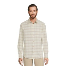 George Men&#39;s Corduroy Shirt Long Sleeves, Size 2XL (50-52) Delicate Ivory Plaid - £15.26 GBP