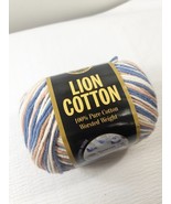 Lion Brand cotton yarn Naturals and Denim #21 blue tan brown ombre varie... - $10.00