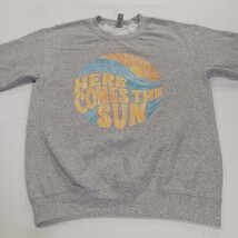 Gildan Heavy Blend HERE COMES THE SUN Men Gray Cotton Blend Graphic Sweatshirt S image 12