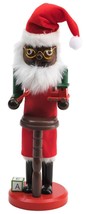 Wooden Christmas Nutcracker, 14&quot;, African American Santa At Workshop W/TOYS, Tjm - £27.68 GBP