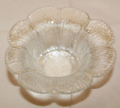 Flower Shaped Glass Tealight Candle Holder Bowl Clear Scandinavian Art G... - $32.54