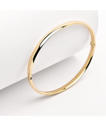 Classic Gold Bracelet-Custom Gold Bangle-Gold Oval Bracelet-Personalized... - $753.00+