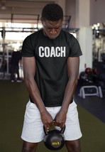 Coach Men&#39;s T-Shirt Sports Team Ringspun Cotton Tee Screen Printed Solid Design - £11.79 GBP+