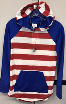 NWT LuLaRoe Small AMERICANA Red White Blue Striped Jersey Knit Amber SWE... - £30.06 GBP