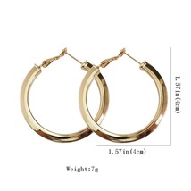 MANILAI 40 60 70 80 Diameter Wide Copper Big Hoop Earrings For Women Jewelry Pun - £7.89 GBP