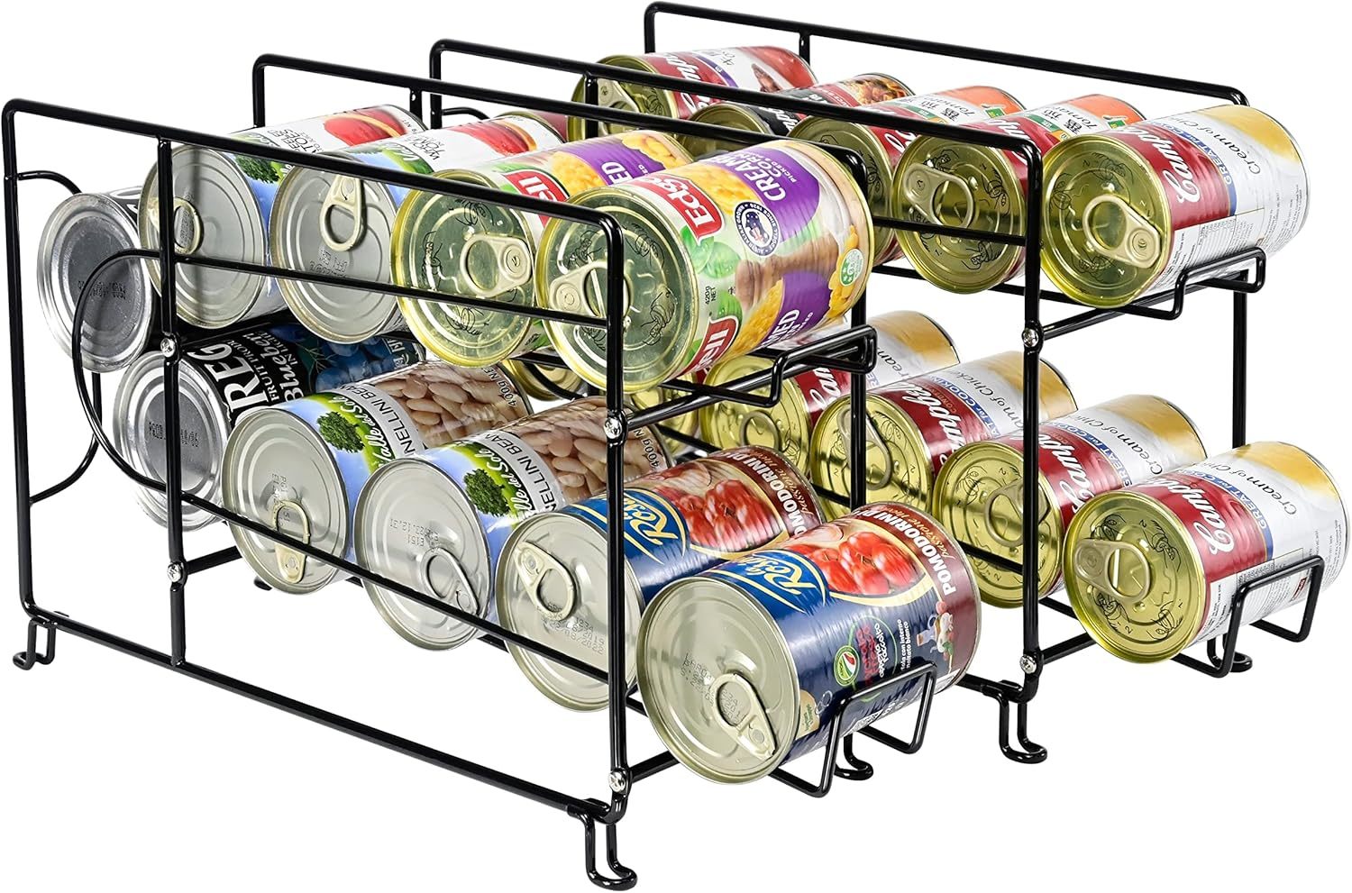Sufauy Soda Can Rack Organizer For Pantry Stackable, 2 Pack Metal, Black - $35.99