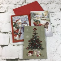 American Greetings Christmas Cards Lot Of 12 In 3 Glittery Styles W/Enve... - £9.49 GBP