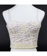 Burning Man Rave Festival Rhinestones Embellished Bustier Corset Top Bra  - $48.00
