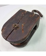 Antique Primitive Wood Pulley Single Wheel Barn Pulley - €76,54 EUR