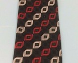 Giorgio Brutini Men’s Neck Tie Black Red Silver Block Striped Pattern  - £4.66 GBP
