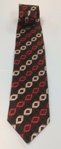 Giorgio Brutini Men’s Neck Tie Black Red Silver Block Striped Pattern  - £4.64 GBP