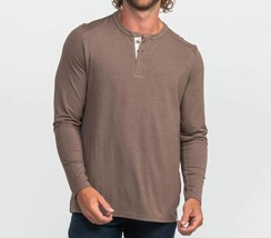 Southern Shirt Company max comfort henley long sleeve tee in Chocolate Bark - - £37.71 GBP