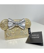 Loungefly Disney Minnie Mouse Bow Metallic Gold Silver Quilted Cardholde... - €17,53 EUR