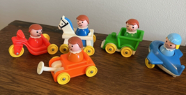 Vtg Fisher Price Little People Little Riders Lot figures vehicles FREE U... - £23.49 GBP