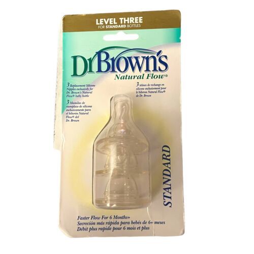 Dr. Brown's Natural Flow Standard Level Three Nipples 3 Pack NEW - $10.00