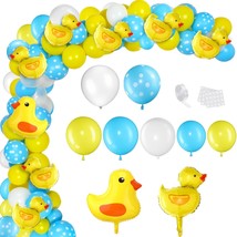 113 Pcs Yellow Duck Balloon Arch Garland Kit 12 10 5 Inch Blue Yellow White Late - £28.13 GBP