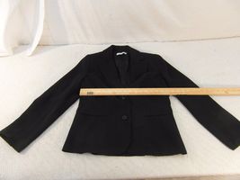 Adult Women&#39;s Ann Taylor Black Red Striped 8 Petite 2 Button Work Blazer... - $15.20