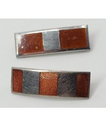 2 Vtg Emblematic Trades Sterling &amp; Gemsco Military Bar Pin Stripes Brown... - $457.69 MXN