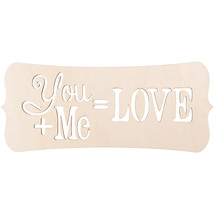 Laser Cut Wood Sign Fancy Rectangle You and Me Love Plaque 14 X 5.5 Inches - £15.89 GBP