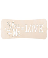 Laser Cut Wood Sign Fancy Rectangle You and Me Love Plaque 14 X 5.5 Inches - $20.56