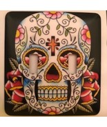 Sugar Skull Metal Switch Plate Double Toggle - £6.96 GBP