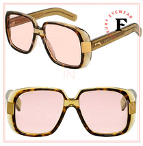 GUCCI AUTHENTIC 0318 Honey Pink Retro Falling Star Sunglasses GG0318S Unisex 003 - £238.40 GBP