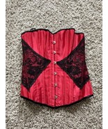 Vaacodor Black/Red Fairycore Goth Womens Corset Lace up Size Small Flexi... - $32.03 CAD