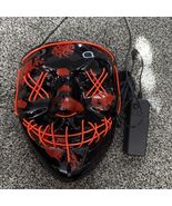 Halloween Clubbing Light Up LED Mask Costume Rave Cosplay Party Purge 3 ... - $10.95
