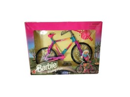 Vintage 1995 Barbie Biking Fun Bicycle #67053 Pink Bike Helmet New In Box - £19.59 GBP