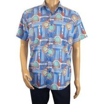 Men's Sports Shirt by MIZUMI Medallion Printed Soft Feel Short Sleeves M646 Blue image 6