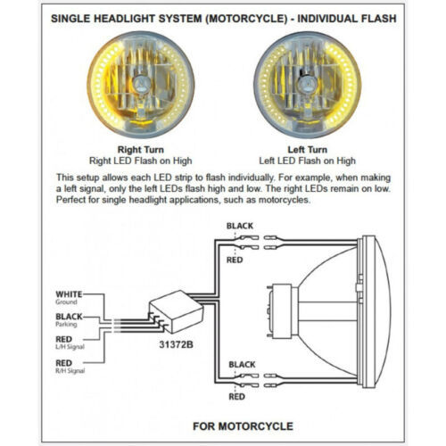 Motorcycle LED Headlight Drl Halo Light Bulb &amp; Turn Signal Relay Control... - $15.95