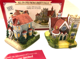 Liberty Falls Set of 2 Seamstress Ida Penney Home Mountainview Church Buildings - £15.48 GBP