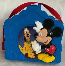 Disney Mickey Mouse Pluto Doghouse Shaped Lunchbox By Thermos Blue 3-D Red Strap - £15.70 GBP