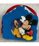 DISNEY MICKEY MOUSE PLUTO Doghouse Shaped LUNCHBOX by THERMOS Blue 3-D R... - £15.73 GBP