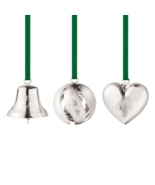 2023 Georg Jensen Christmas Holiday Ornament Silver Bell Ball Heart Set ... - £61.79 GBP