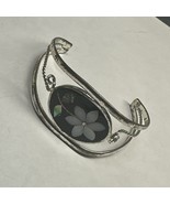 Vintage Mexico Alpaca Nickel Silver Cuff Bracelet Abalone Mother Of Pear... - $477.12 MXN