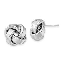 Silver Rhodium Plated Polished Love Knot Post Earrings QE13407 - £61.08 GBP