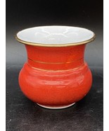 Enamelware Red 3.25” Vase Gold Trim YU-I Brand Vintage - $423.94 MXN