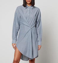 Isabel Marant Etoile Womens Robe Seen Cotton Striped Blue Mini Shirt Dress L 38 - £205.92 GBP