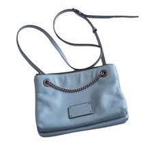 Marc by Marc Jacobs Grey Blue Pebbled Leather Crossbody Purse Bag Workwear - $75.05