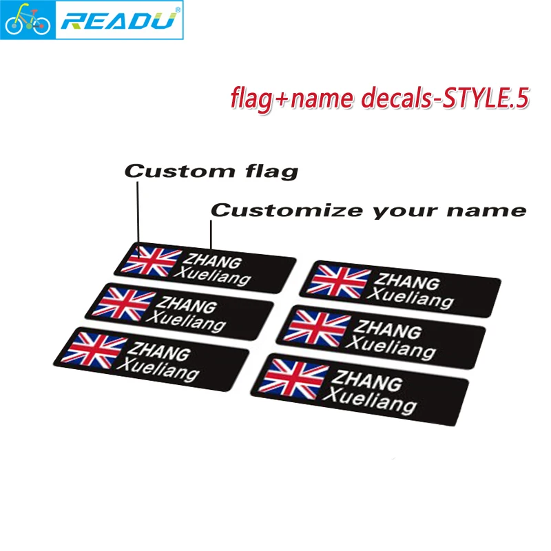 Bicycle road bike fe national flag name stickers custom bicycle stickers custom  - £58.49 GBP