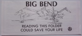 Vintage Big Bend Reading This Folder Could Save Your Life  - $56.91 MXN
