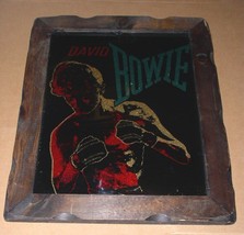 David Bowie Let&#39;s Dance Glitter Graphic Art Pic On Glass Pane Framed In Wood - £643.41 GBP
