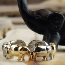 Elephant Two-tone Gold & Silver Ring Sizes 6 7 8 9 & 10 Fashion Jewelry