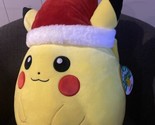 Pokémon Pikachu 14&quot; Squishmallow Holiday Plush Santa Hat Brand New With ... - $27.72