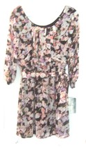 Lily Rose Black &amp; Blush Floral Print 3/4 Sleeve Dress NWT$48 Size XS - £28.76 GBP