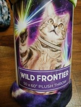 Wild Frontier Super Soft Plush Throw Blanket 50 x 60&quot; Wilderness Galactic Cat - £11.86 GBP